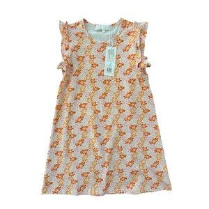 The Oaks Apparel Orange Floral Ruffle Sleeve Dress 4